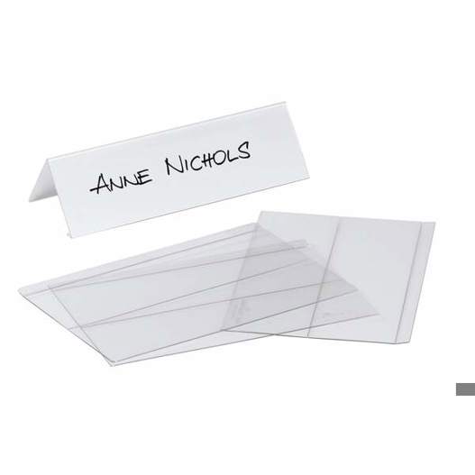 DURABLE TISCHNAMENSSCHILD AUS PET | Einsteckschilder 61/122?x?210?mm | transparent