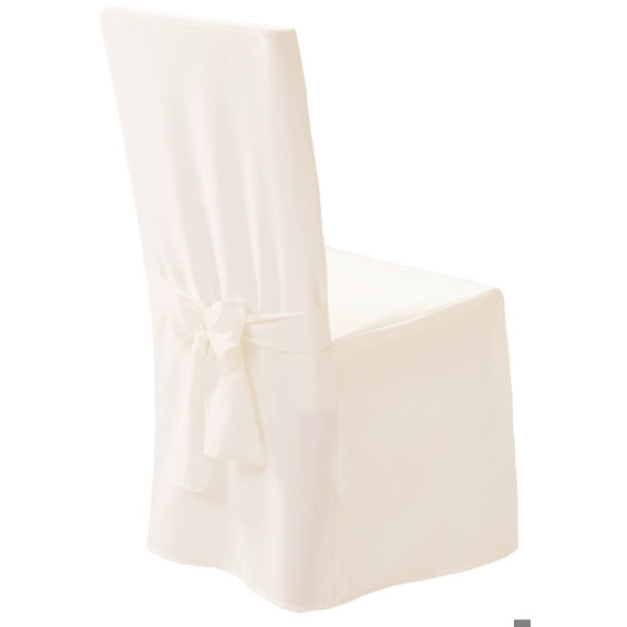 Stuhlhusse Homero mit 1 Schleife; 44x40x95 cm (BxLxH); cremeweiß