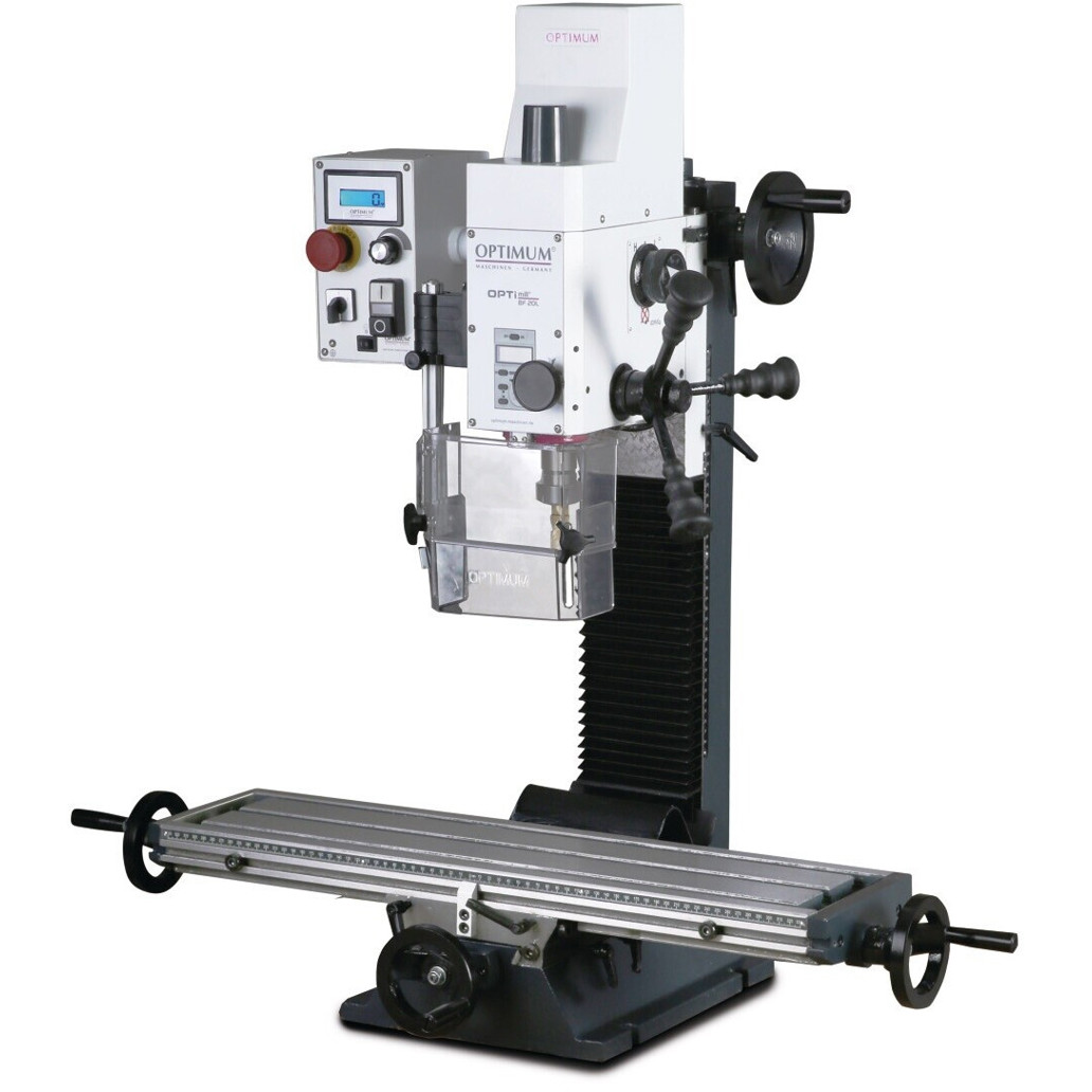 Optimum - OPTI BF 20 L Vario - Bohr-Fräsmaschine - 850 Watt, 230 V, Grau