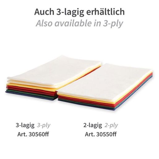 250 Stück Servietten Classic | 33 x 33 cm | 2-lagig | 1/8 Falz | weiß | Zellulose | FSC®-Mix
