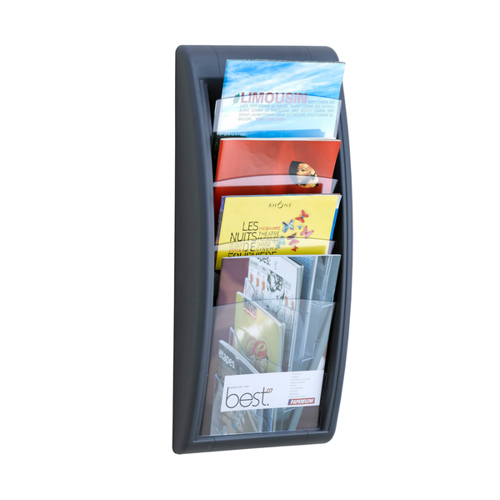 Mehrfach-Wandprospekthalter / Zeitungsständer / Zeitungshänger / Prospekthänger „Avena“ | aluminium DIN A5 5