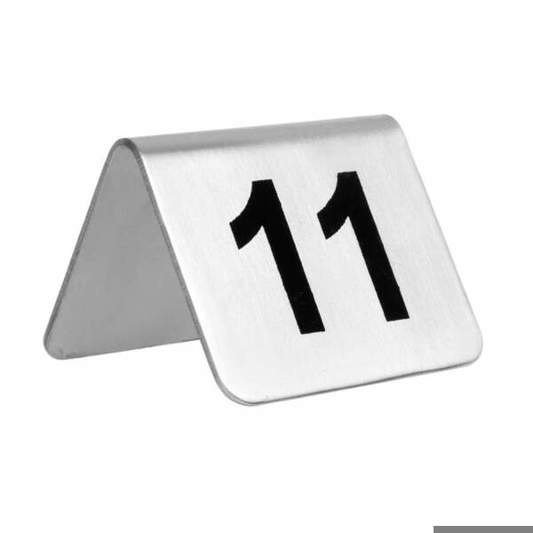 Olympia - Tischnummernschilder - U047 - Tischaufsteller - Edelstahl, Zeltdesign, stapelbar