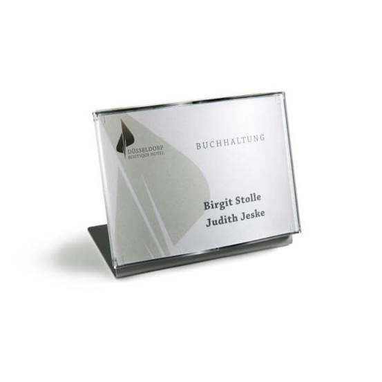 Modulex - Ocean - Tischaufsteller - DIN A5, silber, schneller Einlagenwechsel