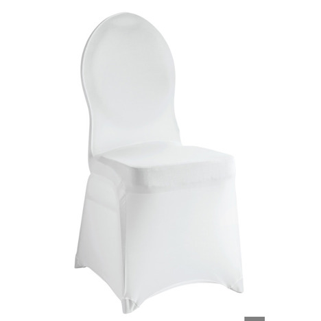 Stretch-Stuhlhusse Grace ohne Aussparung; 40x44x95 cm (BxLxH); weiß