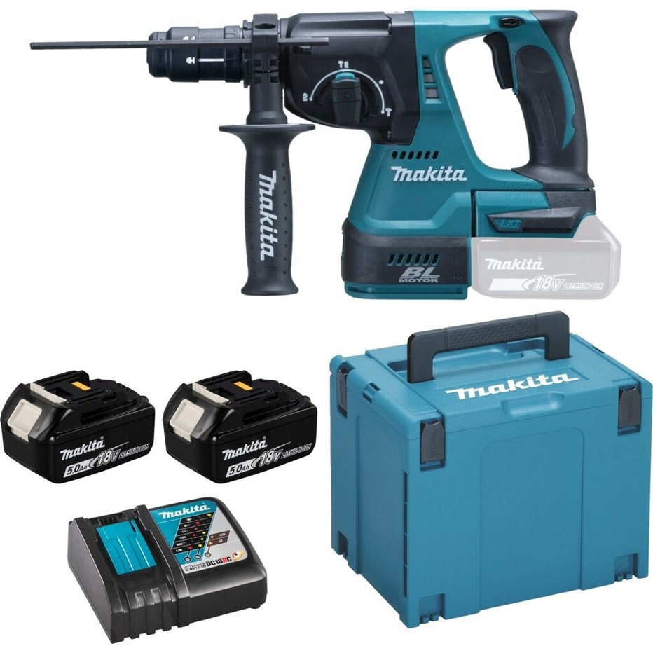 Makita - DHR243RTJ - Akku-Kombihammer - 2 Joule Schlagstärke, SDS-Plus Aufnahme