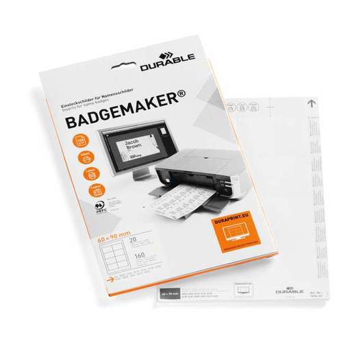 DURABLE BADGEMAKER® | Einsteckschilder 60 x 90 mm | weiss