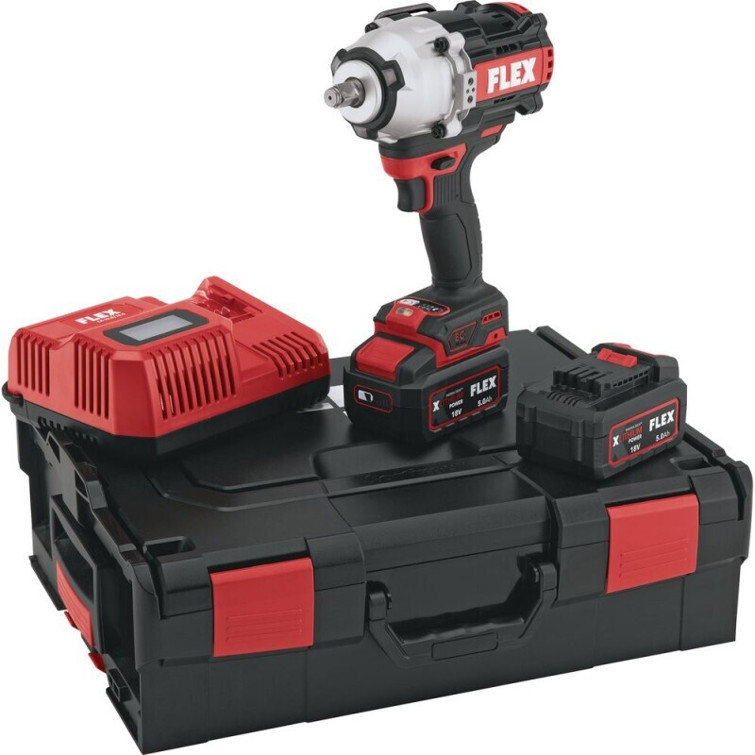 Flex-Tools - IW 1/2" 1500 18-EC/5.0 Set - 532065 - Akku-Schlagschrauber - Akkubetrieb, mit 2 Akkus, L-Boxx
