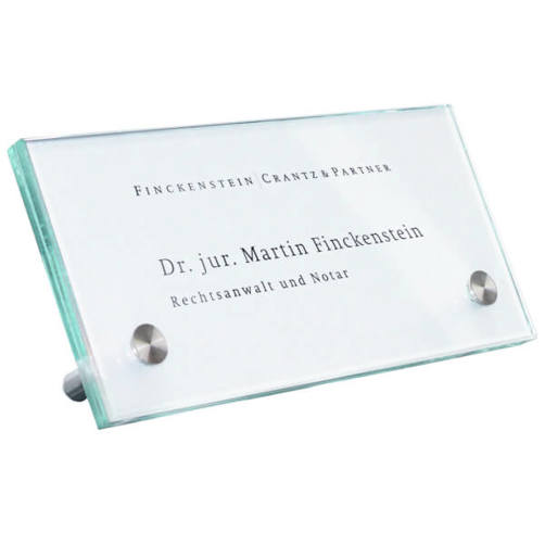 Wolk - Cristallo - Namensaufsteller - ESG Glas, 20,0 x 7,0 x 4,4 cm