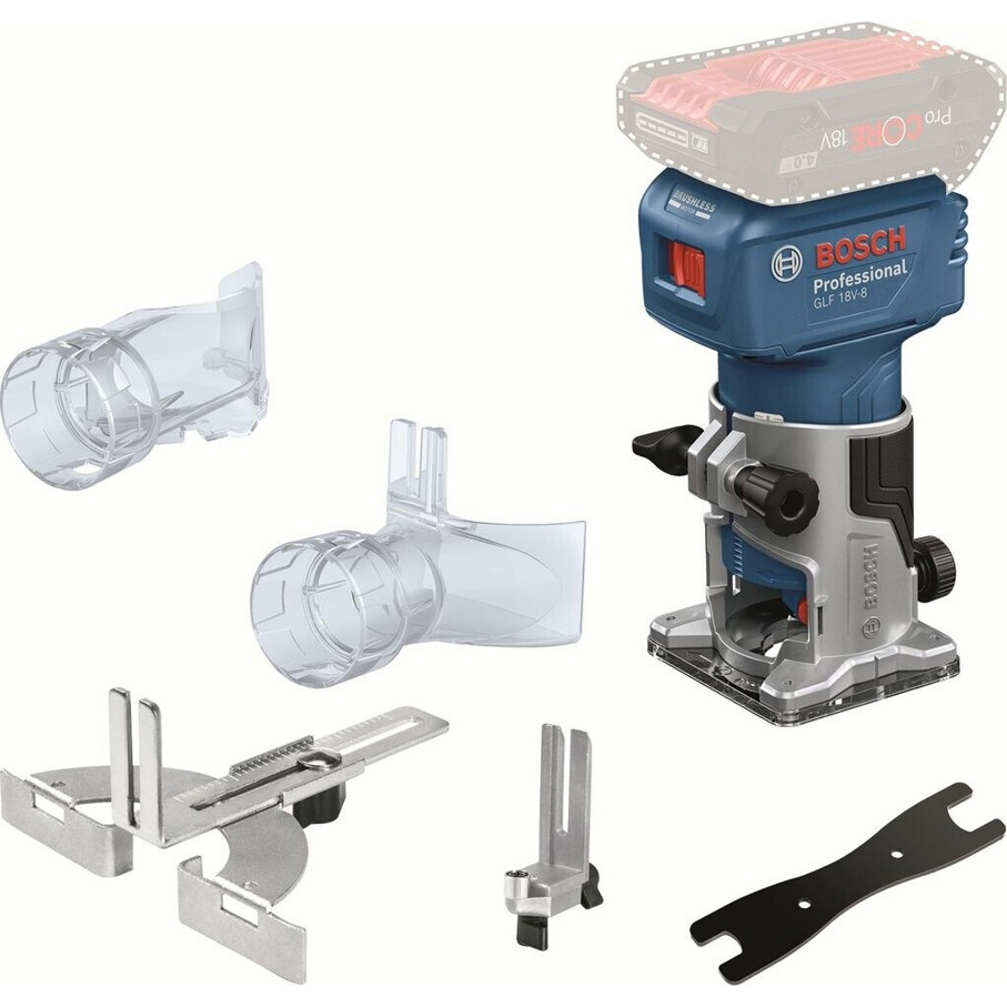 Bosch - GLF 18V-8 - Fräsmaschine - Akkubetrieb, Einhandbedienung, 8 mm Spannzange