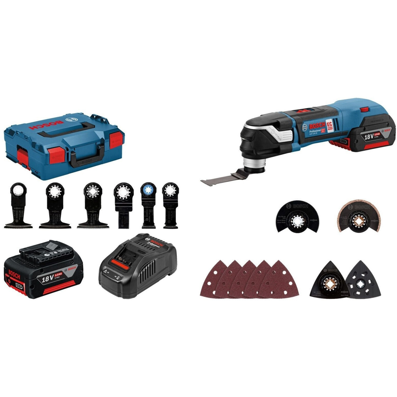 Bosch - GOP 18V-28 Professional - Akku-Multi-Cutter - 18 V, 2 Akkus, L-Boxx