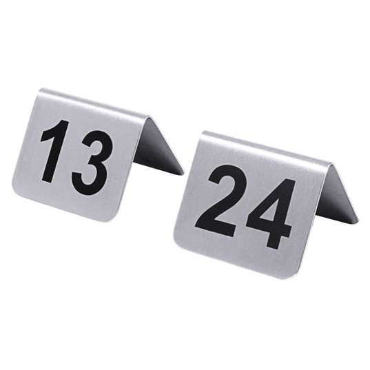 Contacto Bander - Tischnummernschild - 1054/624 - Tischaufsteller - Edelstahl 18/10, seidenmatt poliert