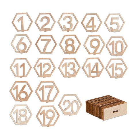 20 x Tischnummern Hochzeit in Natur 10046120_0