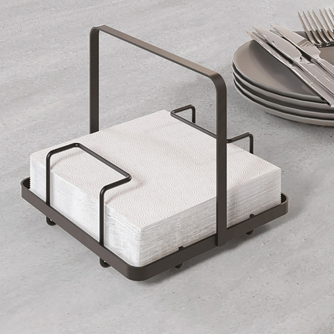 Metaltex - Tokyo LAVA - Serviettenhalter - schwarz, Tragegriff, rostbeständig