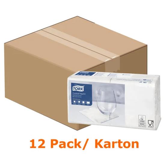 Tork - Serviette Zelltuch - 477534 - Papierserviette - 2-lagig, weiß, 24 x 24 cm