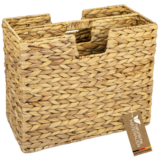 HMF 37210 Zeitungsständer geflochten aus Wasserhyazinthe | 2 Fächer | 40 x 20 x 33 cm