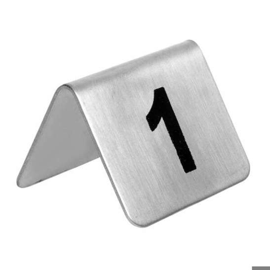 Olympia - Tischnummernschilder - U046 - Tischaufsteller - Edelstahl, korrosionsbeständig, stapelbar