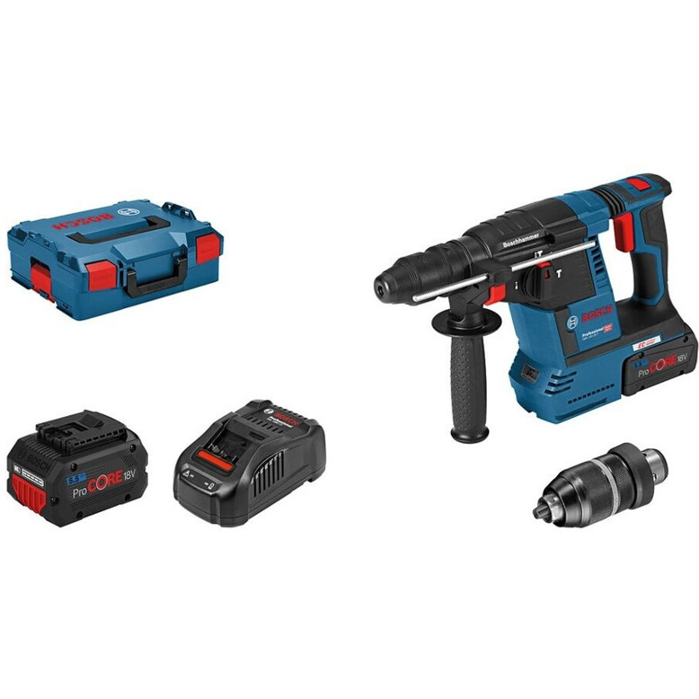 Bosch - GBH 18V-26 F Professional - Akku-Bohrhammer - 2,6 Joule Schlagstärke, SDS-Plus, 18 V