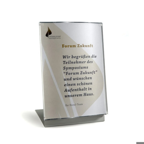 Modulex - OCEAN - OC1613 - Tischaufsteller - DIN A4, schneller Einlagenwechsel, silber