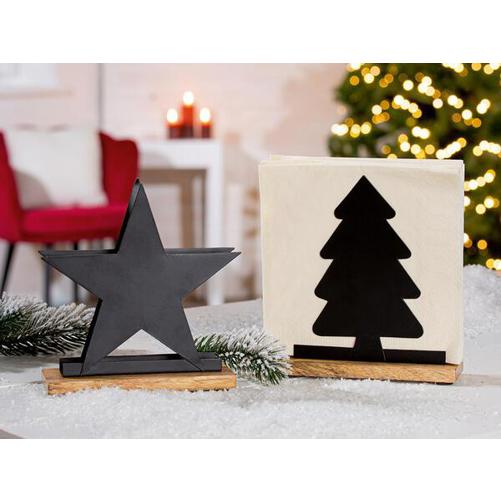 Gilde - Serviettenhalter - 26455 - Servietten - Metall, schwarz, Tannenzapfen