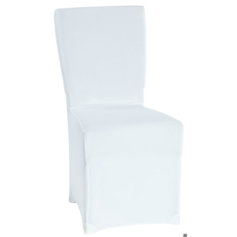 Stretch-Stuhlhusse Bankett eckig; 45x43x97 cm (BxLxH); weiß