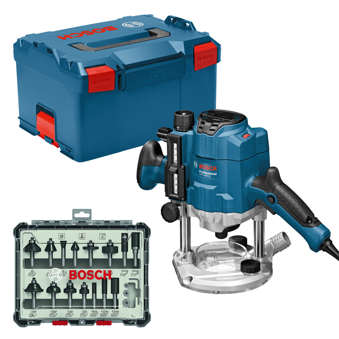 Bosch - GOF 1250 CE - Oberfräse - 1.250 W, 24.000 U/min, L-Boxx