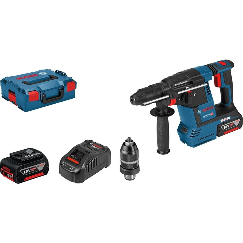 Bosch - GBH 18V-26 F Professional - Akku-Bohrhammer - 2,6 Joule Schlagstärke, SDS-Plus, 2 Akkus