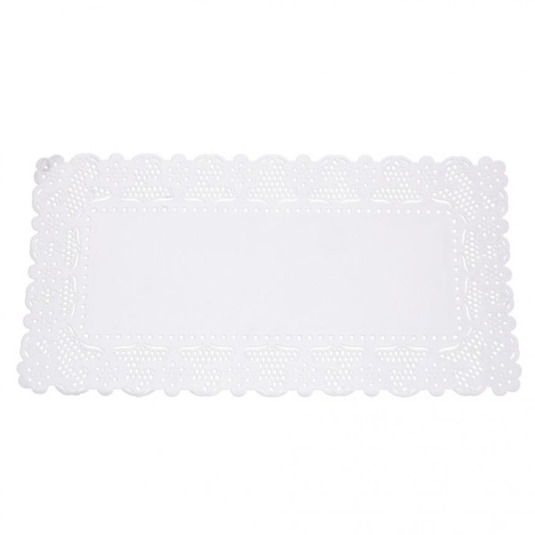 250 Stück Tortenspitzen | rechteckig | weiß | 26 x 37 cm | Papier