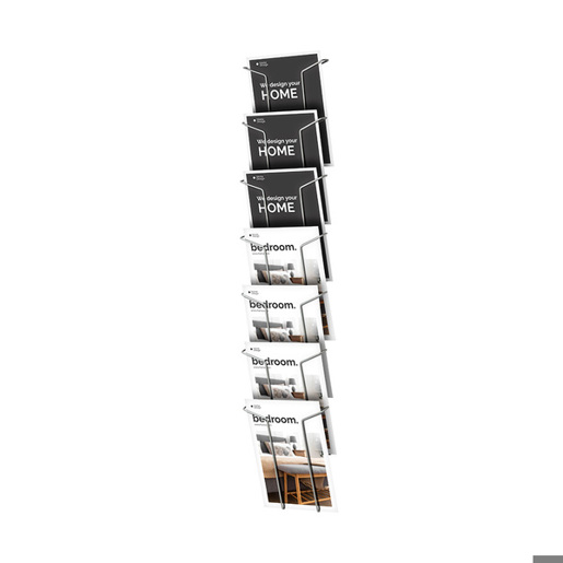 Mehrfach-Wandprospekthänger / Wand-Zeitungshalter / Zeitschriftenhalter / Zeitungs- und Prospekthalter zur Wandmontage | DIN A4 225 mm ca. 1.135 mm 11