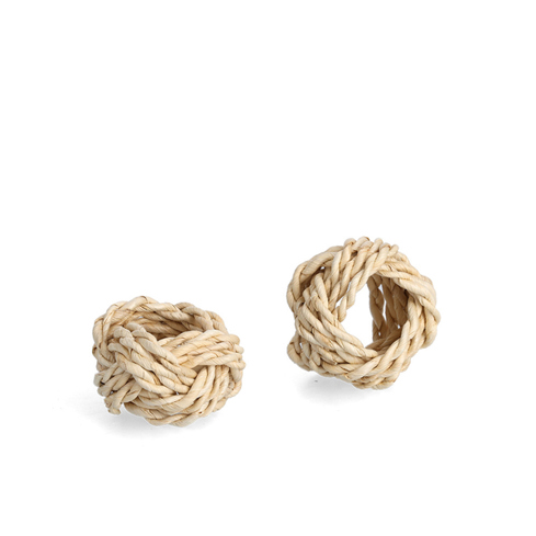 Zeller - Serviettenring-Set - Servietten - 2-tlg., Maisgeflecht, Natur