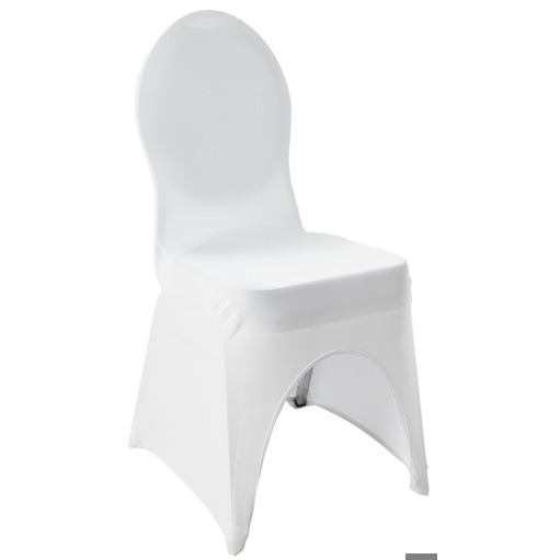 Stretch-Stuhlhusse Grace mit Aussparung; 40x44x95 cm (BxLxH); weiß