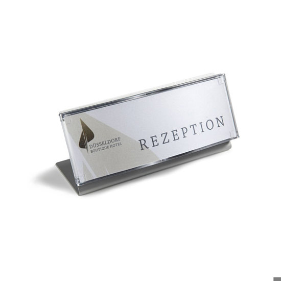 Modulex - Tischaufsteller OCEAN - OC1610 - Tischaufsteller - schneller Einlagenwechsel, Einlage 1/2 DIN A6, silber