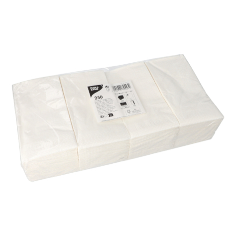 PAPSTAR - Papierserviette - 82553 - Serviette - 400x400 mm, weiß, Seidenpapier