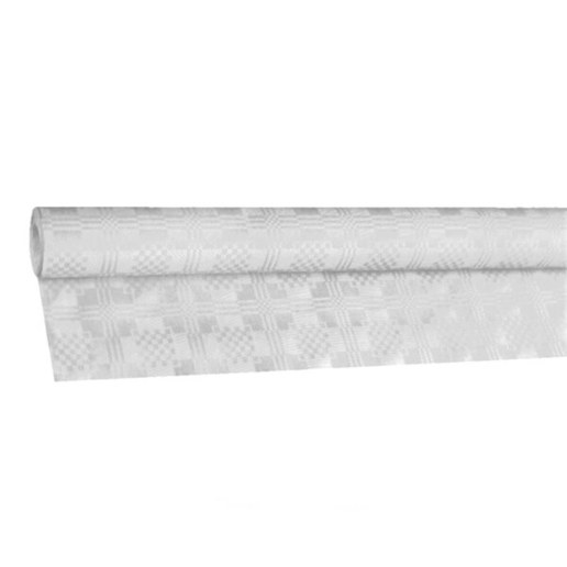 Damasttischdecke Tischtuch aus Papier | gerollt 1,20m x 10m | weiß