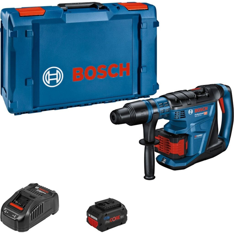 Bosch - GBH 18V-40 C - Bohrhammer - 9 Joule Schlagstärke, 2x 5,5 Ah Akku, SDS-Max