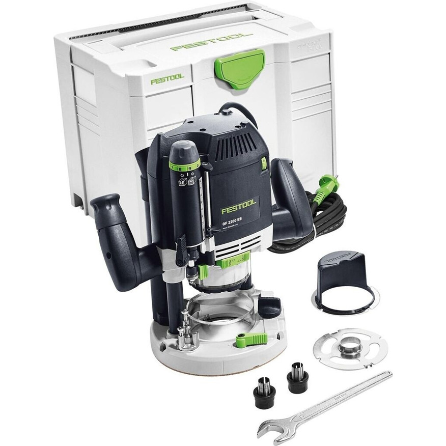 Festool - OF 2200 EB-Plus - Oberfräse - 2.200 Watt Leistung, 80 mm Fräskorbhub