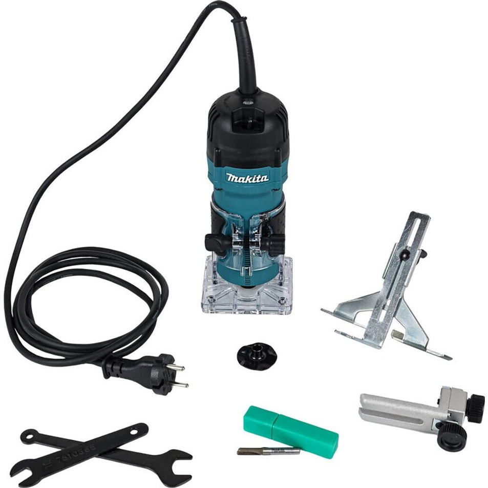 Makita - Oberfräse - 3711 - Einhandfräse - 530 Watt, 6 mm Werkzeugaufnahme