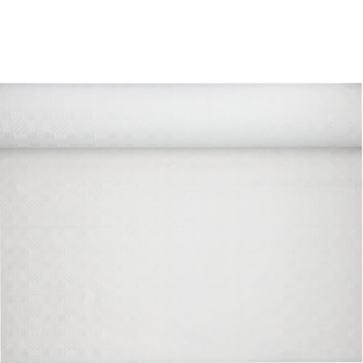 Papiertischtuch mit Damastprägung 50 m x 1 m weiss